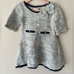 Janie and Jack blue twee long sleeve dress 2T